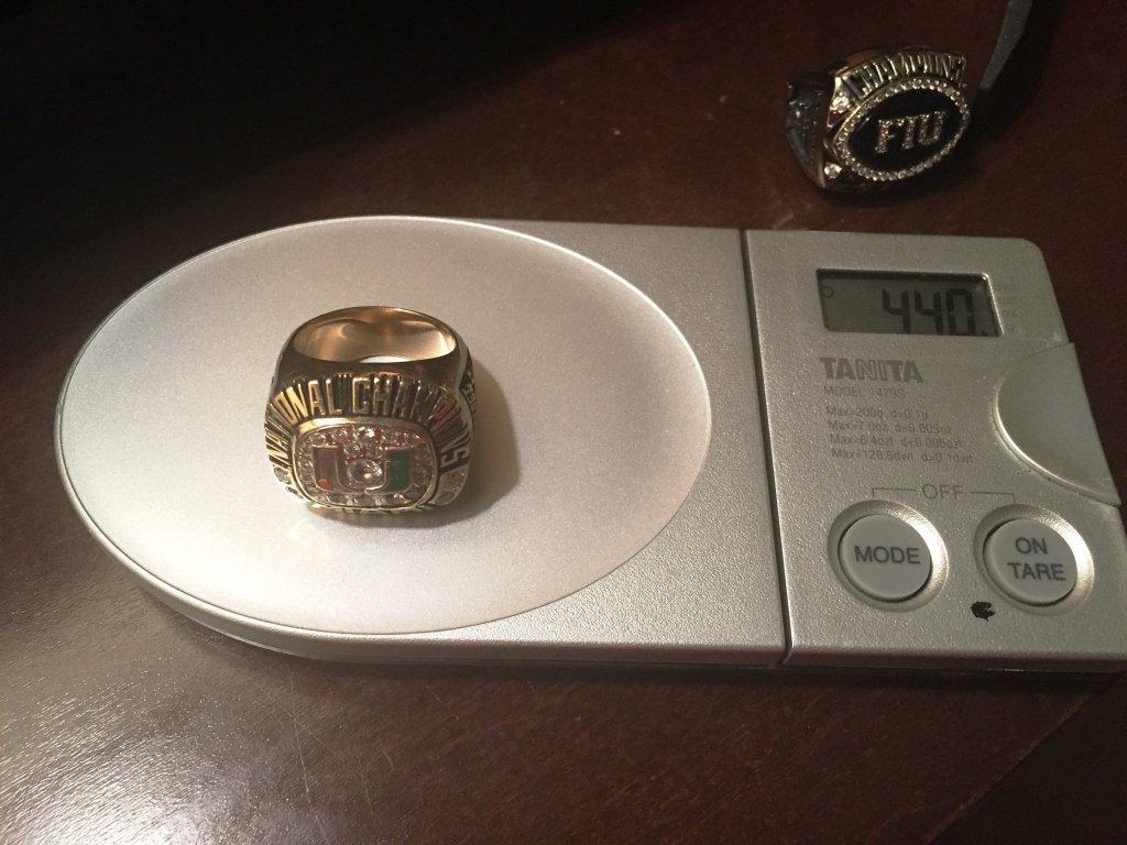 (AUTHENTIC) 1991 MIAMI HURRICANES NATIONAL CHAMPIONSHIP RING 10K GOLD