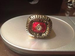 1983 MIAMI HURRICANES 50TH ORANGE BOWL NATIONAL CHAMPIONSHIP RING (REPLICA)