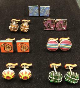 PAIRS OF DESIGNER CUFFLINKS INCLUDING ROBERT GRAHAM INCLUDING 925 SILVER