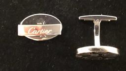 PAIR OF CARTIER 925 SILVER CUFFLINKS