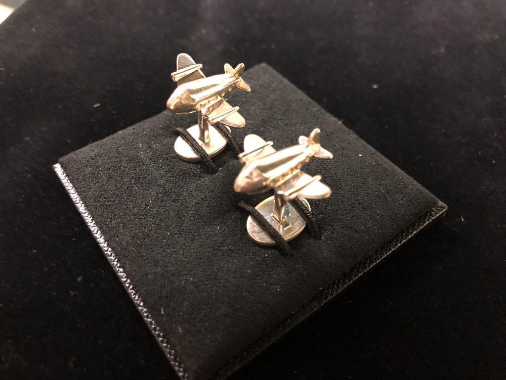 PAIR OF TIFFANY & CO. 925 SILVER AIRPLANE CUFFLINKS