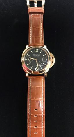 LUMINOR PANERAI AUTOMATIC W/LEATHER STRAP MEN'S WATCH (REPLICA)