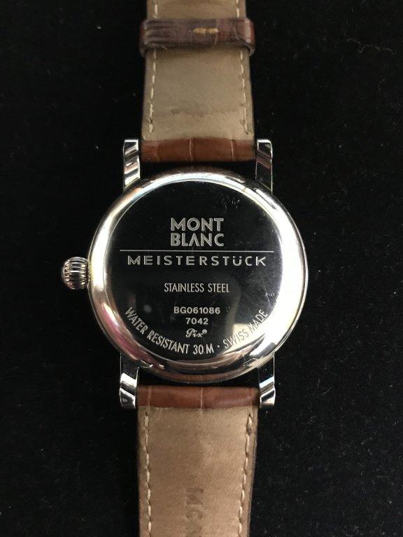 MONTBLANC MEISTERSTRUCK BG061086 7042 W/LEATHER STRAP MEN'S WATCH (REPLICA)