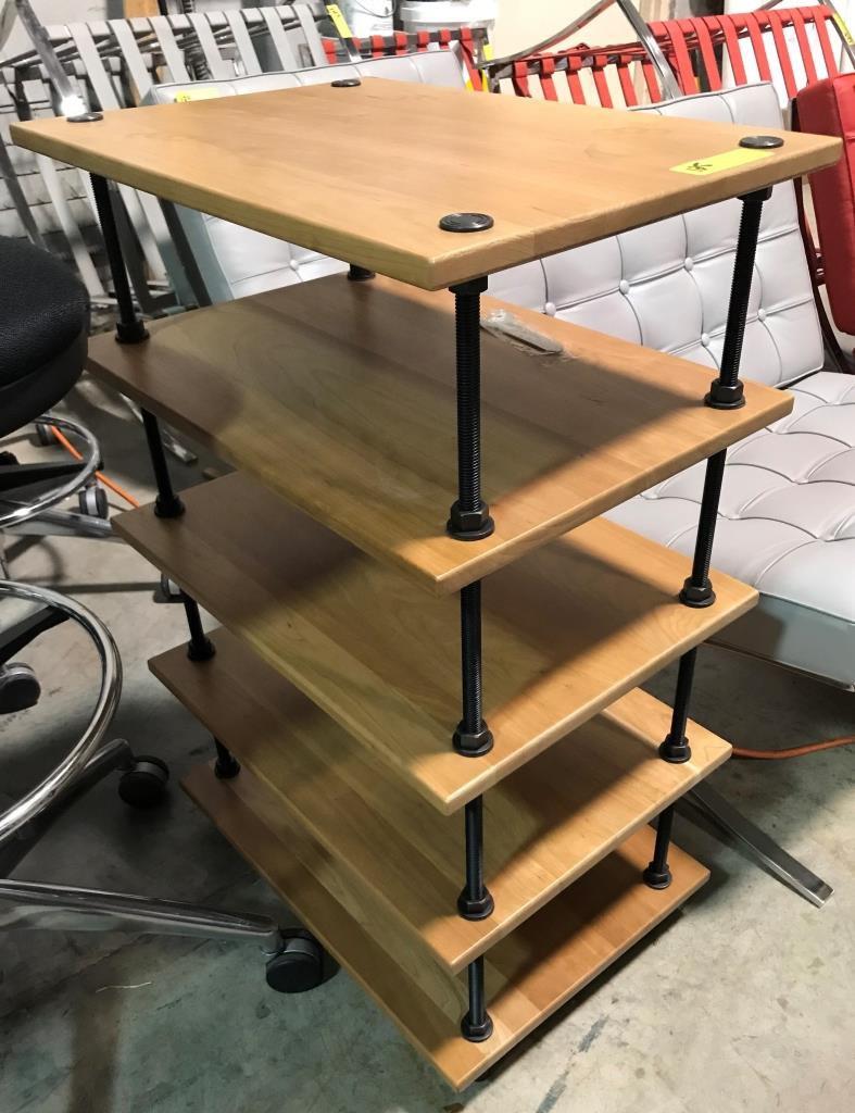 INDUSTRIAL STYLE WOOD/METAL SHELF UNIT