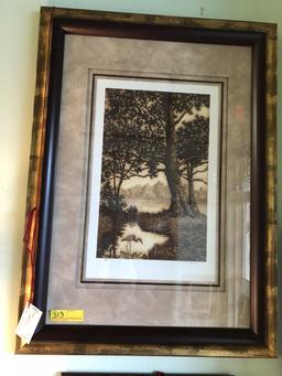 FRAMED LITHOGRAPHS 27" X 37" PAUL BERNES, SIGNED AND NUMBERED 19/500 AND 20/500