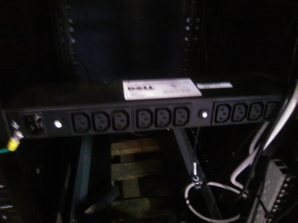 SERVER CABINET WITH CONTENTS INCLUDES (2) DELL IT890 POWER STRIPS