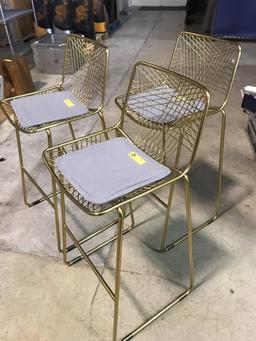 GOLD TONE ALUMINUM BAR STOOLS