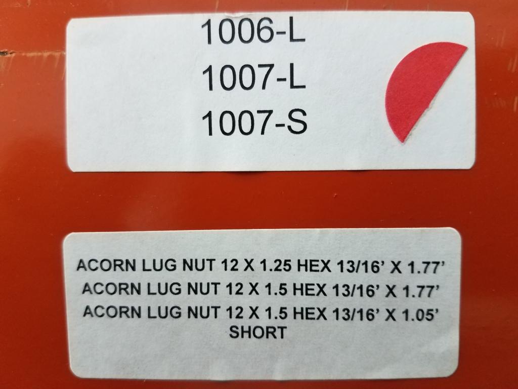 LOT CONSISTING OF: APPROX. (1,000+) ACORN LUG NUTS IN VARIOUS SIZES & STYLES