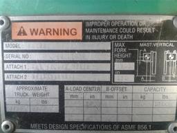 MITSUBISHI 2 STAGE LP FORKLIFT MODEL FGC25K 1700 LB. CAPACITY, HOURS: 6,705