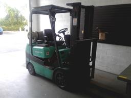 MITSUBISHI 2 STAGE LP FORKLIFT MODEL FGC25K 1700 LB. CAPACITY, HOURS: 6,705