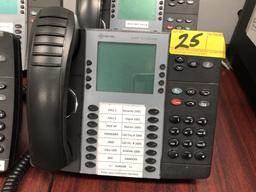 PHONE SYSTEM: (6) MITEL MODEL 8568 PHONES AND RACK MOUNTED HX CONTROLLER