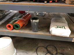 LOT CONSISTING OF: CONTENTS ON RACKING: TOOLING,BORAX, CONTAINERS ETC.