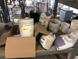 LOT CONSISTING OF: CONTENTS ON RACKING: TOOLING,BORAX, CONTAINERS ETC.