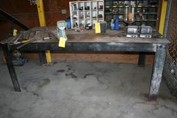 LOT CONSISTING OF METAL WORK BENCH AND CONTENTS