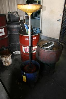 LOT CONSISTING OF USED OIL DRUMS AND DRAIN PANS