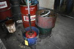LOT CONSISTING OF USED OIL DRUMS AND DRAIN PANS