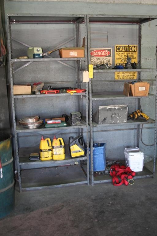 STEEL SHELVING UNITS WITH CONTENTS