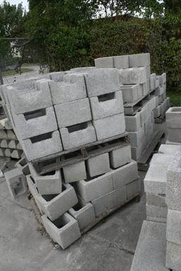 PALLETS OF CONCRETE BLOCKS