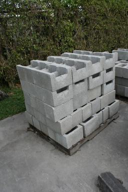 PALLETS OF CONCRETE BLOCKS