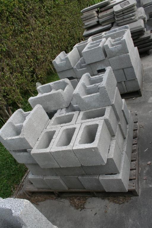 PALLETS OF CONCRETE BLOCKS