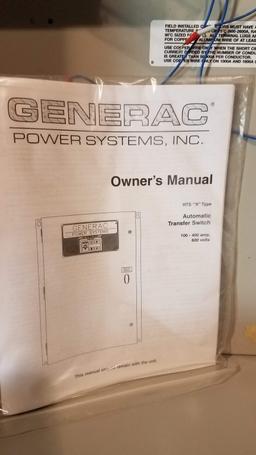 GENERAC AUTOMATIC TRANSFER SWITCH