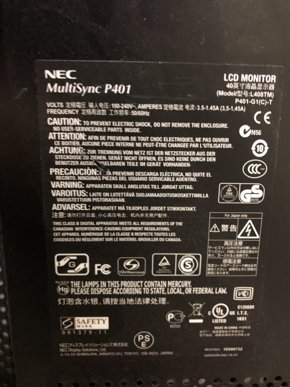 40" NEC LCD MONITORS