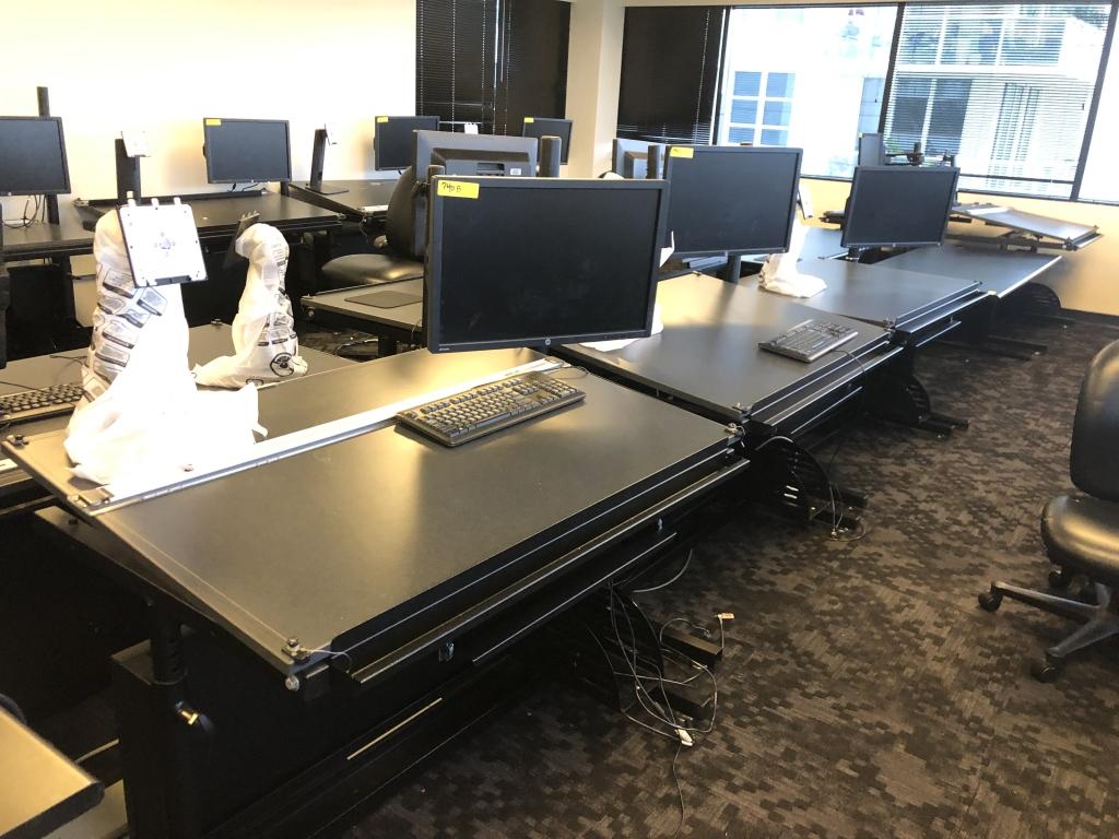 CAD TABLES WITH ATTACHED 24" HP MONITOR INCLUDES