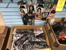 LOT CONSISTING OF ASSORTED HAIR EXTENSIONS, WEAVES, WIGS, HAIR PIECES (APPROX. 300+/-) AND