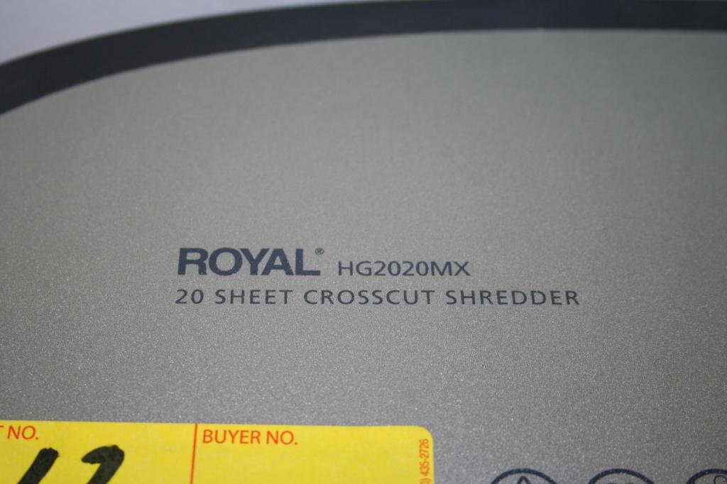 ROYAL HG2020MX 20 SHEET CROSS CUT SHREDDERS **HIGH BID/AMOUNT WILL BE MULTIPLED BY THE QUANTITY**