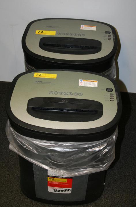 ROYAL HG2020MX 20 SHEET CROSS CUT SHREDDERS **HIGH BID/AMOUNT WILL BE MULTIPLED BY THE QUANTITY**