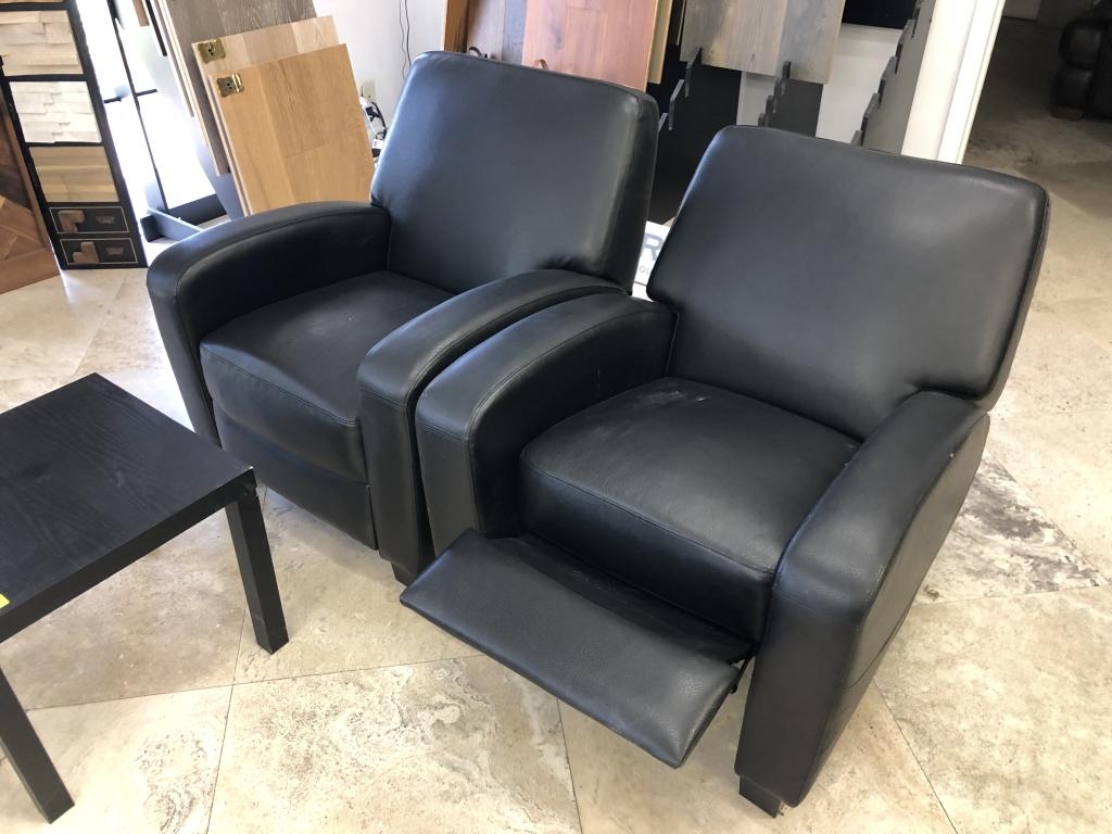 BLACK VINYL RECLINER CHAIRS