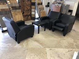 BLACK VINYL RECLINER CHAIRS