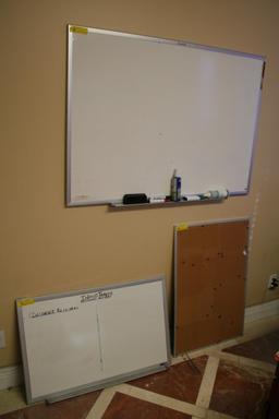LOT CONSISTING OF (4) DRY ERASE & CORK BOARDS