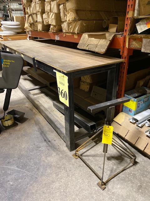 METAL WORK TABLES 10.5'L AND  5'L