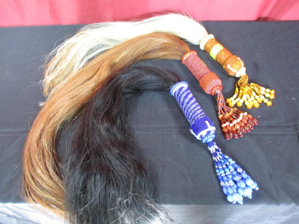 LOT CONSISTING OF (3) CEREMONIAL HORSE TAILS