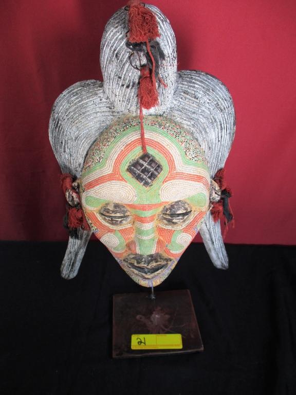 HAND CARVED AFRICAN WEDDING MASK