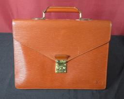 LOUIS VUITTON BROWN DAMIER BRIEFCASE WITH KEY (AUTHENTIC)