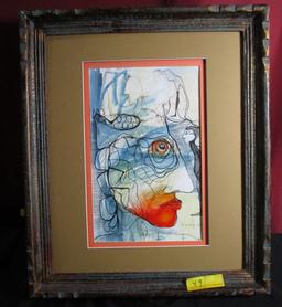 FRAMED ART, ABSTRACT WATERCOLOR TITLED: