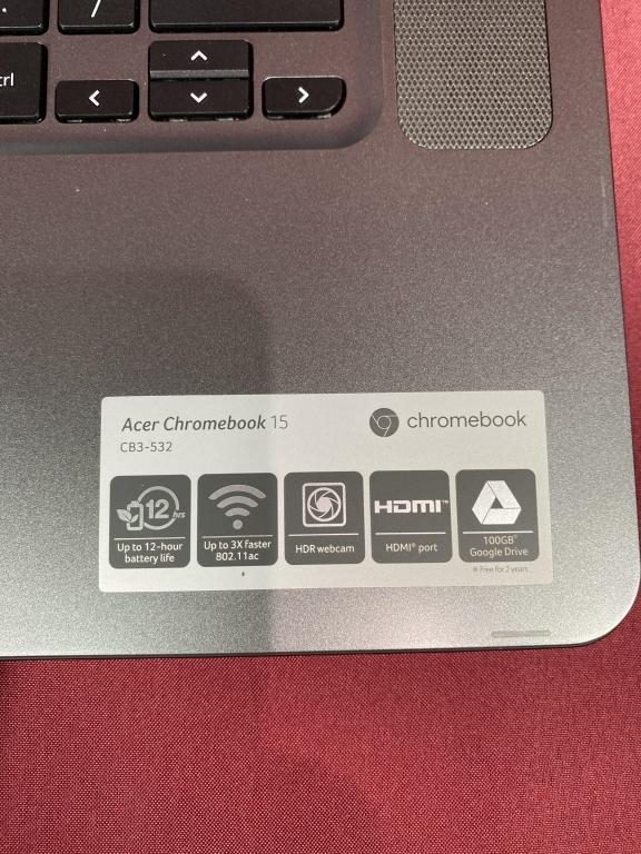 ACER CHROMEBOOK, MODEL N15Q9, CB3-532 SERIES