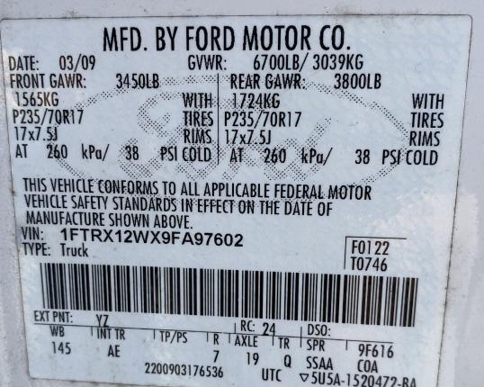 2009 FORD F150 XL PICK UP (TRUCK 14)