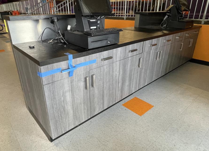 FRONT DESK COUNTERS AND CABINETS