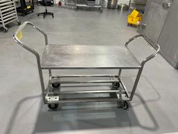 STAINLESS STEEL PRODUCT CART ON CASTERS