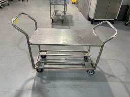 STAINLESS STEEL PRODUCT CART ON CASTERS