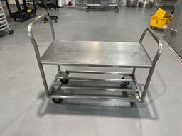 STAINLESS STEEL PRODUCT CART ON CASTERS