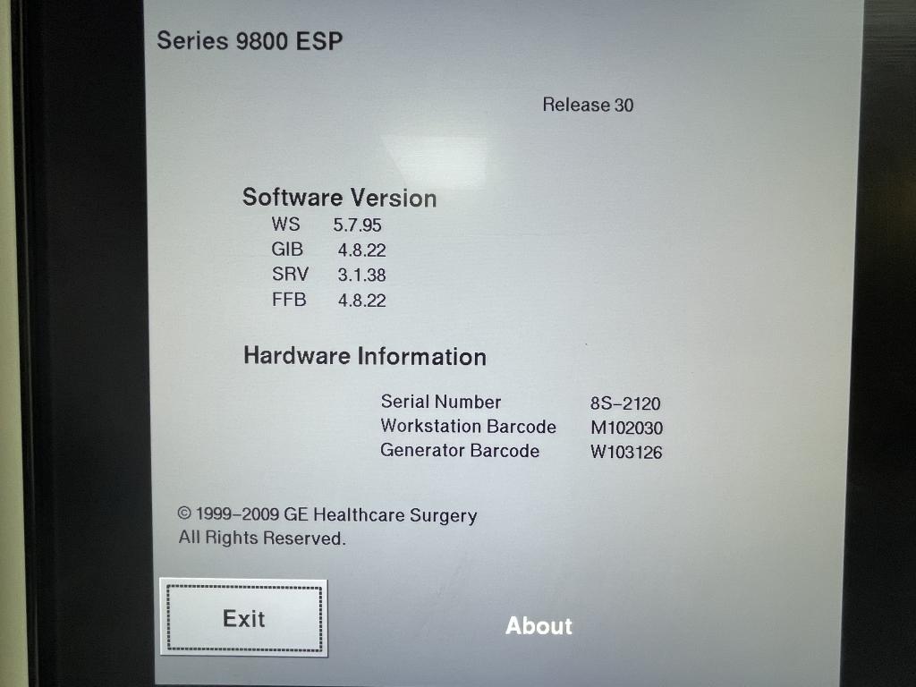 GE OEC SERIES 9800 PLUS C-SCAN X-RAY MACHINE, REFURBISHED 7/2020