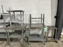 STAINLESS STEEL PREP TABLES OF VARIOUS SIZES