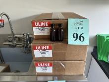 CASES OF ULINE 2OZ. AMBER GLASS BOTTLES WITH CAPS
