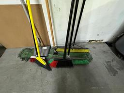 LOT CONSISTING ASSORTED BROOMS AND DUST PAN