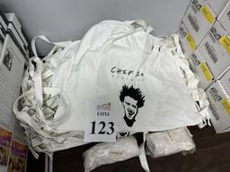 CHEF BEN ROBINSON APRONS (WHITE) (NEW) (YOUR BID X QTY = TOTAL $)