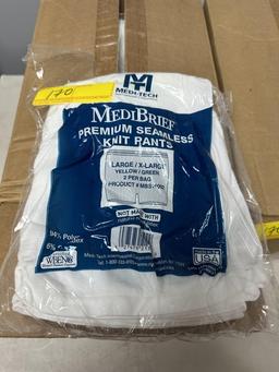 CASES OF MEDI-TECH MEDIBRIEF PREMIUM SEAMLESS KNIT (NEW) (YOUR BID X QTY = TOTAL $)